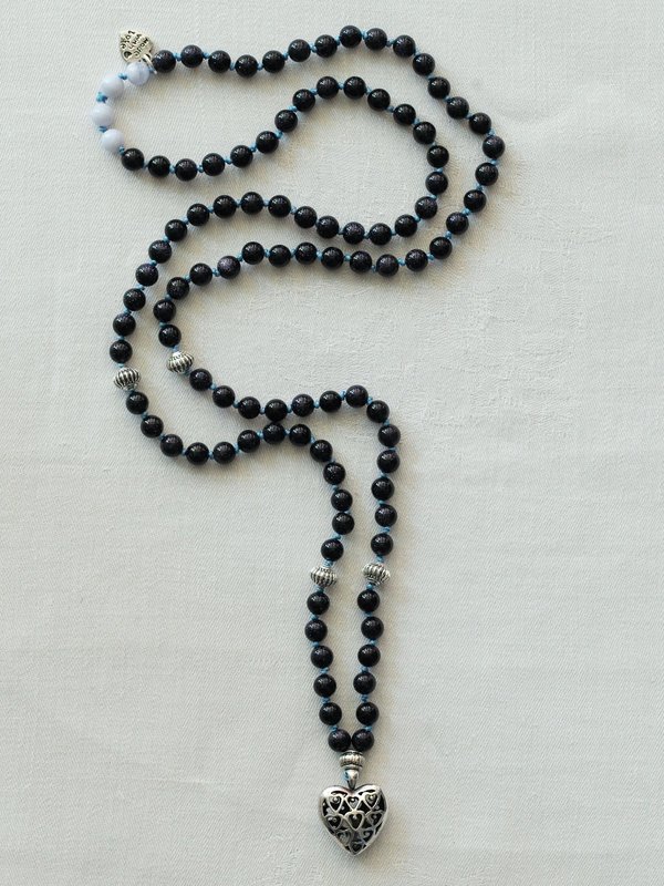 Collana Mala di Avventurina blu